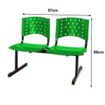 Longarina PLÁSTICA 02 Lugares – Cor Verde – REALPLAST – 33068 - Imagem 2