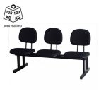 Longarina SECRETÁRIA 03 Lugares – Cor PRETA – Pollo Móveis – 33003 - Imagem 3