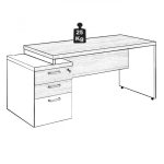 Mesa PEDESTAL RETA (03 Gav.) – 1,92X0,70m – WORKSTART – NOGAL SEVILHA/BRANCO- 34405 - Imagem 10