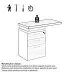 Mesa AUXILIAR c/ 03 Gavetas Pedestal NOGAL SEVILHA/PRETO – 21421 - Imagem 3