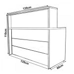 Balcão de Atendimento 1.35×1,13×0,60m – C/ 02 Gavetas  NOGAL SEVILHA / PRETO – 63082 - Imagem 2