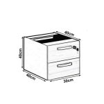 Balcão de Atendimento 1.35×1,13×0,60m – C/ 02 Gavetas  NOGAL SEVILHA / PRETO – 63082 - Imagem 3