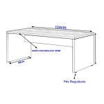 Mesa Escritório 1,20×0,60m – S/ Gavetas MARSALA / PRETO – 23470 - Imagem 2