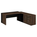 Mesa PRESIDENTE c/ Armário Pedestal – 1,82×1,80m MARSALA / PRETO – 23483