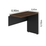 Mesa AUXILIAR SIMPLES 30mm – 0,90×0,45m MARSALA / PRETO – 51016 - Imagem 2