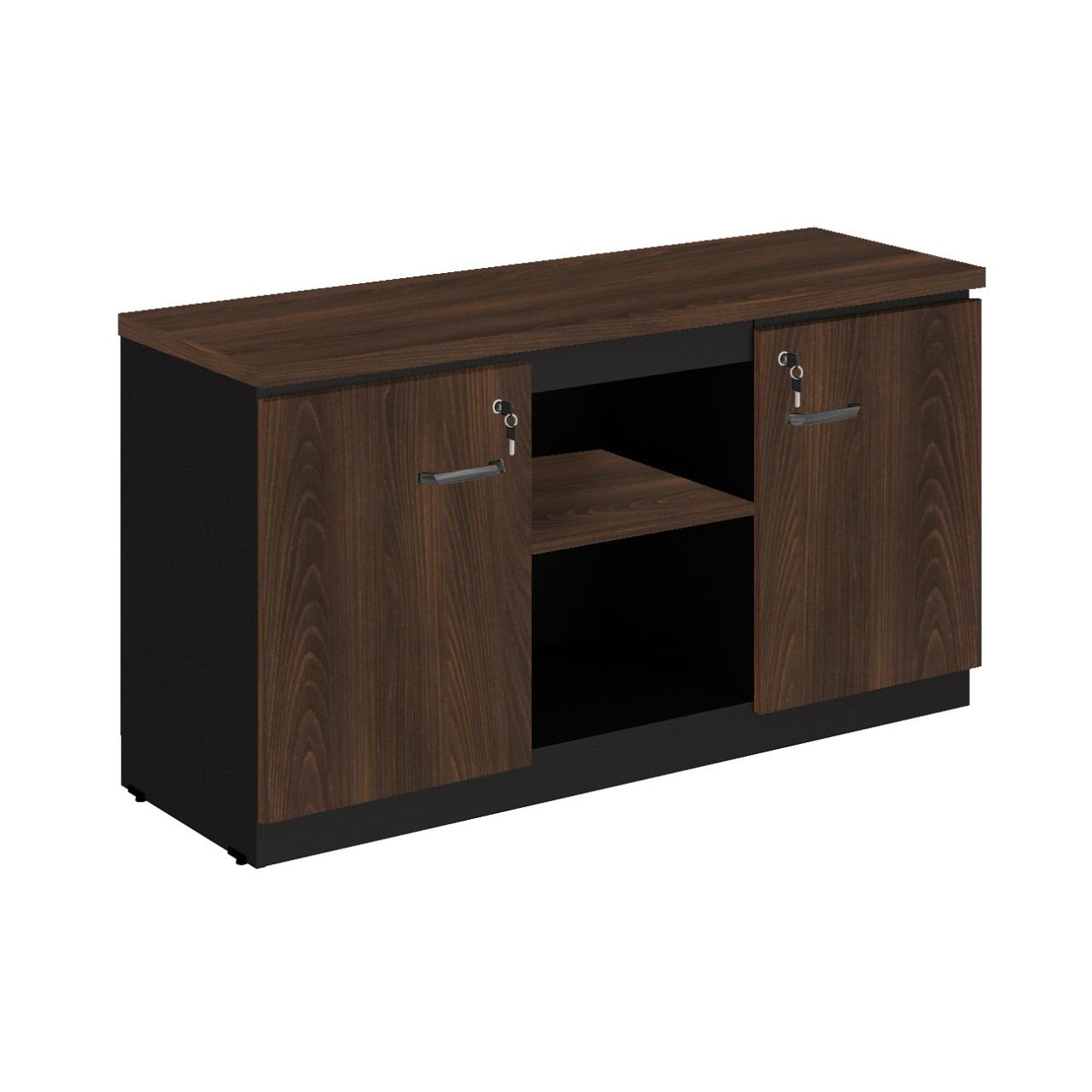 9761900879_1-1.jpg Armário Baixo Credenza – 1,35×0,72X0,45m MARSALA / PRETO – 51010 - Imagem 1