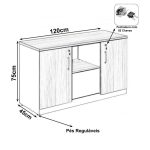 Armário Baixo Credenza – 1,35×0,72X0,45m MARSALA / PRETO – 51010 - Imagem 2