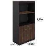 Armário Alto SEMI-ABERTO com 02 Portas – 1,60×0,80×0,45m MARSALA / PRETO – 51014 - Imagem 3