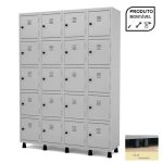 Roupeiro de Aço com 20 Portas Pequenas – 1,93×1,70×0,40m – CZ/CZ – PANDIN – 10009