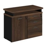 Armário Baixo 03 Gavetas e Porta (MISTO) MARSALA/PRETO – 51007