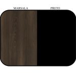 Armário Baixo 03 Gavetas e Porta (MISTO) MARSALA/PRETO – 51007 - Imagem 4