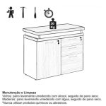 Armário Baixo 03 Gavetas e Porta (MISTO) MARSALA/PRETO – 51007 - Imagem 3