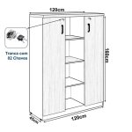 Armário Alto Credenza com Nicho 1,60×1,20×0,45m MARSALA / PRETO – 51018 - Imagem 2