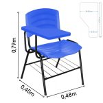 Cadeira Universitária Plástica Prancheta PLÁSTICA – COR AZUL – MOGIMAX – 34023 - Imagem 4
