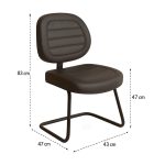 Cadeira Executiva Costurada Base em “S” PRETA – Corino Preto – 31014 - Imagem 4