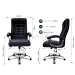 Poltrona Presidente LUXO c/ mola Ensacada – Couríssimo Preto 30016 - Imagem 8