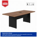 Mesa de Reunião 2,00×0,90m C/ Caixa de Tomada NOGAL SEVILHA/PRETO – 21403 - Imagem 2
