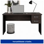 Mesa Escritório PÉ PAINEL – 1,35×0,60m – C/ Gavetas – MARSALA/PRETO – 25421 - Imagem 2