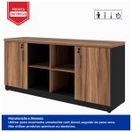 Armário Baixo GOLD Credenza ESPECIAL – 1,60×0,72×0,45m  NOGALSEVILHA / PRETO – 23502 - Imagem 3
