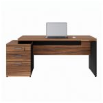 Mesa PEDESTAL RETA (03 Gav.) – 1,92X0,70m NOGAL SEVILHA/PRETO – 21405 - Imagem 2