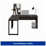 Mesa em L (Mesa 1,50m + Mesa Auxiliar) – S/ Gavetas MARSALA/PRETO – 25476 - Imagem 3