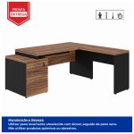 Mesa PEDESTAL com “L” – 1,92×1,60m NOGAL SEVILHA/PRETO – 21406 - Imagem 3