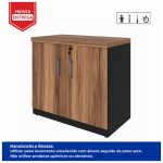 Armário Baixo com 02 Portas – 0,80×0,74×0,45 m- – NOGAL SEVILHA/PRETO – 21411 - Imagem 2