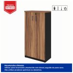 Armário Alto Fechado com 02 Portas – 1,61×0,80×0,45m NOGAL SEVILHA/PRETO – 21414 - Imagem 2