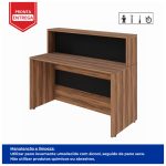 Balcão de Atendimento 1.35×1,13×0,60m – S/ Gavetas NOGAL SEVILHA / PRETO – 63081 - Imagem 4