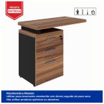 Mesa AUXILIAR c/ 03 Gavetas Pedestal NOGAL SEVILHA/PRETO – 21421 - Imagem 4