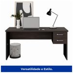 Mesa Escritório 1,50×0,60m – C/ 02 Gavetas MARSALA / PRETO – 23473 - Imagem 3