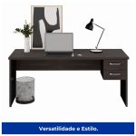 Mesa Escritório 1,70×0,60m – C/ 02 Gavetas MARSALA / PRETO – 23475 - Imagem 2