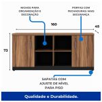 Armário Baixo GOLD Credenza ESPECIAL – 1,60×0,72×0,45m  NOGALSEVILHA / PRETO – 23502 - Imagem 4