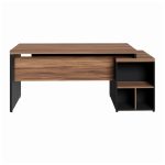Mesa PEDESTAL RETA (03 Gav.) – 1,92X0,70m NOGAL SEVILHA/PRETO – 21405 - Imagem 3