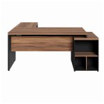 Mesa PEDESTAL com “L” – 1,92×1,60m NOGAL SEVILHA/PRETO – 21406 - Imagem 4