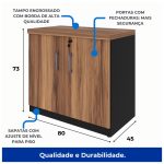 Armário Baixo com 02 Portas – 0,80×0,74×0,45 m- – NOGAL SEVILHA/PRETO – 21411 - Imagem 3