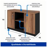 Armário Baixo Credenza – 1,20×0,74X0,45m NOGAL SEVILHA/PRETO – 21412 - Imagem 3