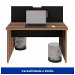 Mesa Componível INICIAL – C/ Gavetas – 1,20×1,20m NOGAL SEVILHA/PRETO – 21481 - Imagem 5