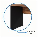 Mesa Escritório 1,70×0,70m – Sem Gavetas NOGAL SEVILHA/PRETO – 21474 - Imagem 5