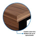 Mesa Escritório PÉ QUADRO 1,50×0,60m – C/ Gavetas – NOGAL SEVILHA/PRETO – 24473 - Imagem 6