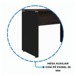 Mesa em L (Mesa 1,35m + Mesa Auxiliar) – S/ Gavetas MARSALA/PRETO – 25422 - Imagem 4