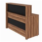 Balcão de Atendimento 1.35×1,13×0,60m – C/ 02 Gavetas  NOGAL SEVILHA / PRETO – 63082 - Imagem 5