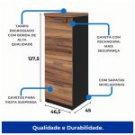 Arquivo 04 Gavetas Pasta Suspensa – 1,28×0,46×0,45m NOGAL SEVILHA/PRETO – 21410 - Imagem 5