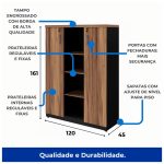 Armário Alto Credenza com Nicho – 1,61×1,20×0,45m NOGAL SEVILHA/PRETO – 21415 - Imagem 6