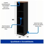 Armário TORRE Aberta NOGAL SEVILHA / PRETO – 21432 - Imagem 4
