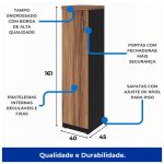 Armário Torre FECHADA NOGALSEVILHA/PRETO – 21434 - Imagem 4