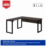 Mesa em L (Mesa 1,50m + Mesa Auxiliar) – S/ Gavetas MARSALA/PRETO – 25476 - Imagem 7