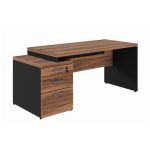 Mesa PEDESTAL RETA (03 Gav.) – 1,92X0,70m NOGAL SEVILHA/PRETO – 21405