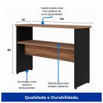 Aparador de Madeira 1,20×0,80×0,35 – NOGALSEVILHA/PRETO – 21436 - Imagem 4