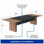 Mesa de Reunião Diretoria – 3,20X1,20m NOGAL SEVILHA/PRETO  – 22014 - Imagem 5